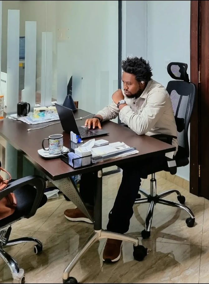 Engr. Victor Amosu at his executive engineering desk